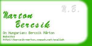 marton bercsik business card