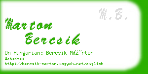 marton bercsik business card